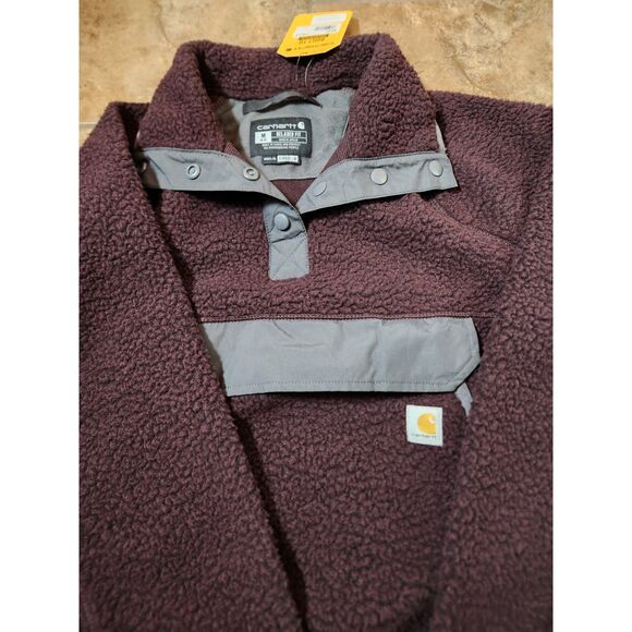 Carhartt Women’s Fleece Pullover | Size M | Blackberry Heather | 1/4 Snap | NWT - Picture 3 of 11